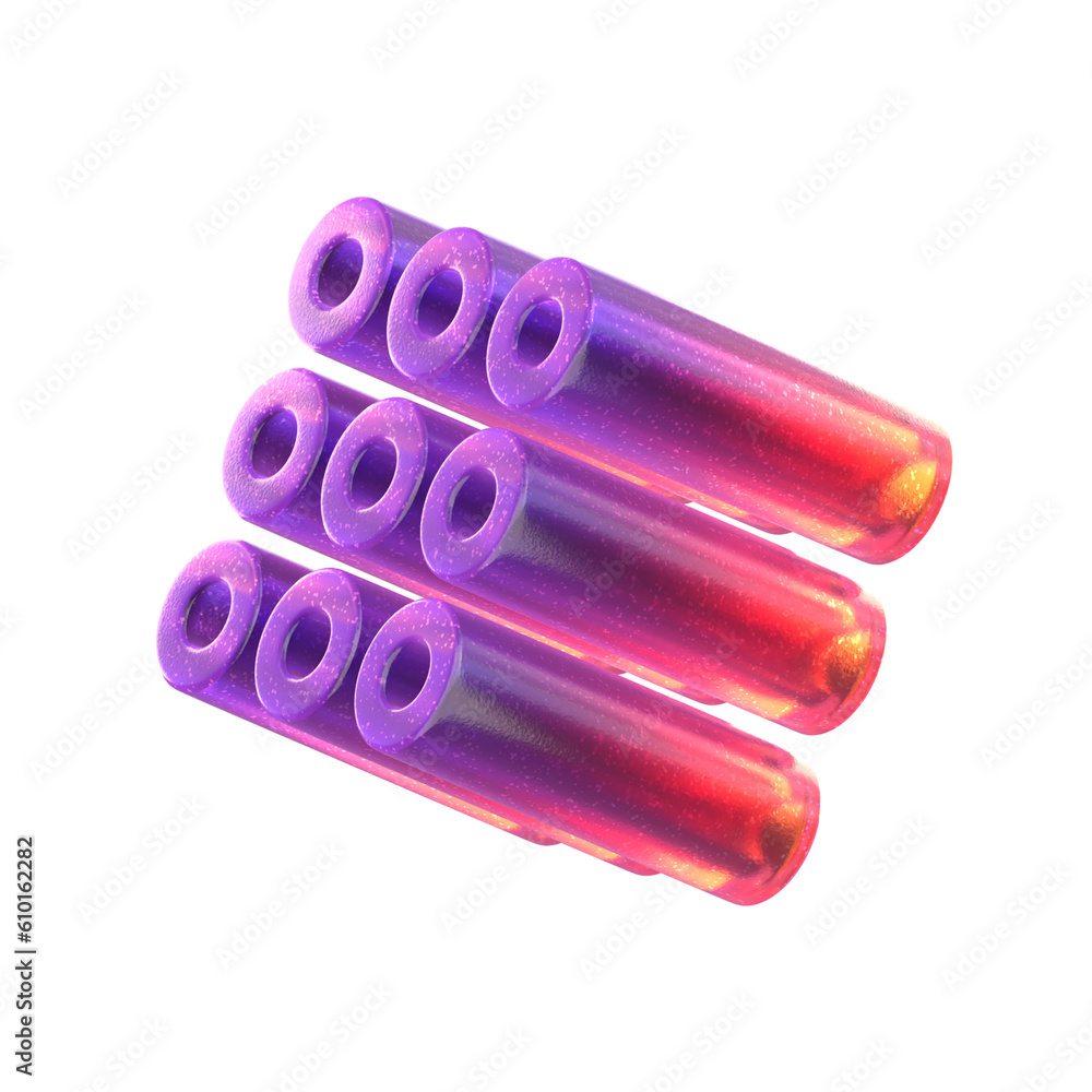 Poster 3d rendering - gradient glass abstract geometric object