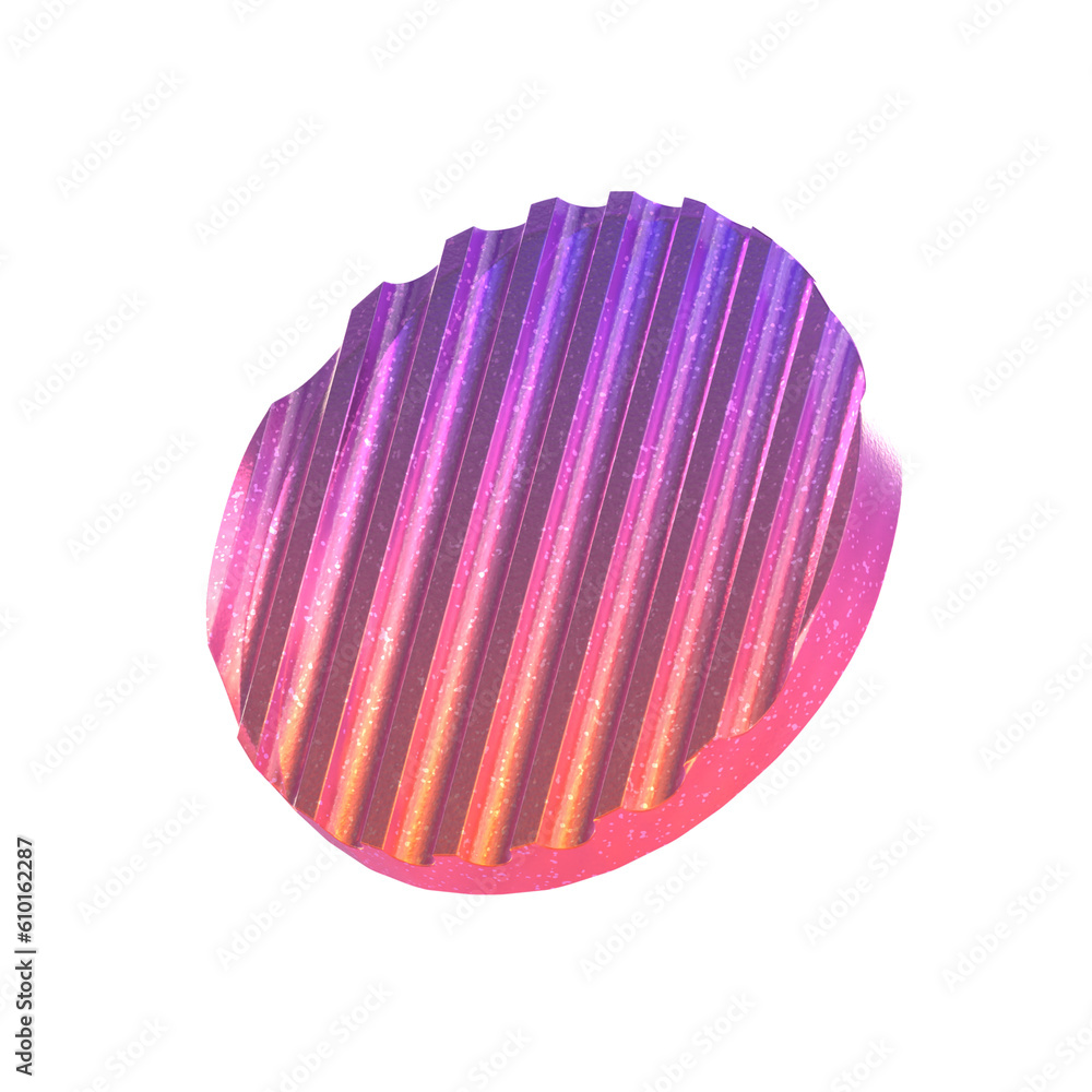 Poster 3d rendering - gradient glass abstract geometric object