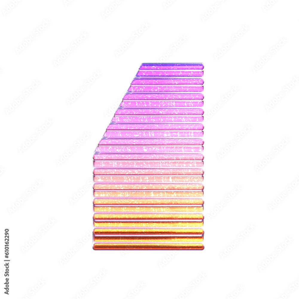Poster 3d rendering - gradient glass abstract geometric object