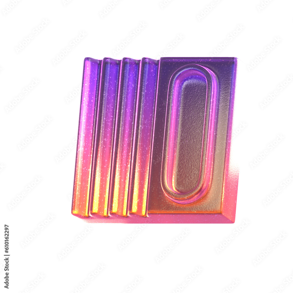 Aufkleber 3d rendering - gradient glass abstract geometric object