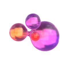 3d Rendering - Gradient Glass Abstract Geometric Object