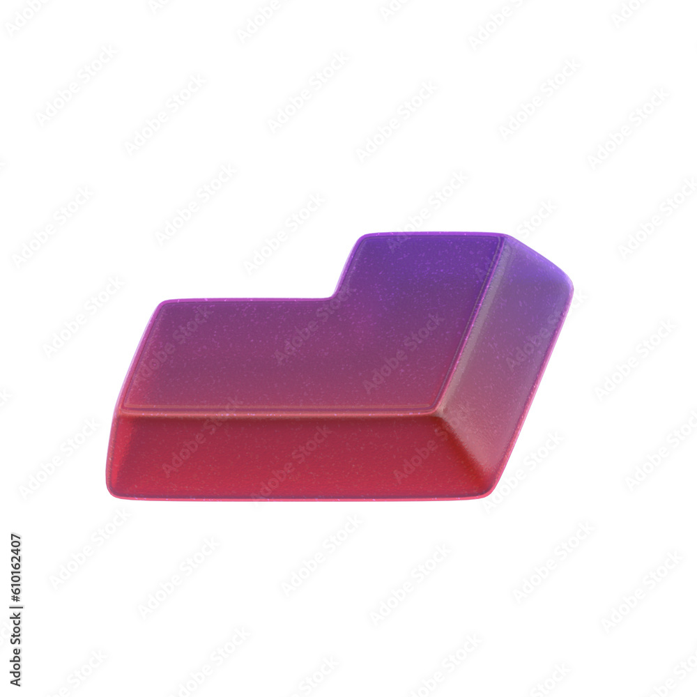 Poster 3d rendering - gradient glass abstract geometric object