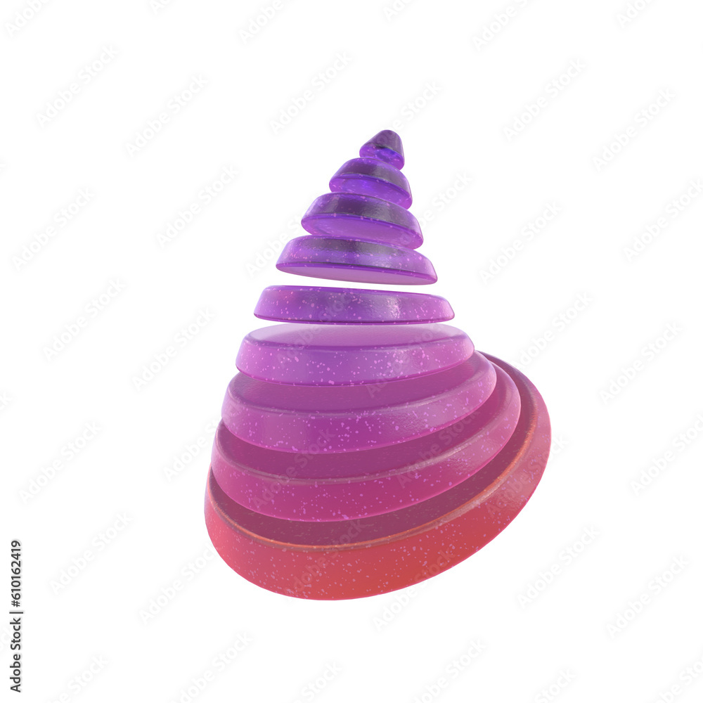 Poster 3d rendering - gradient glass abstract geometric object