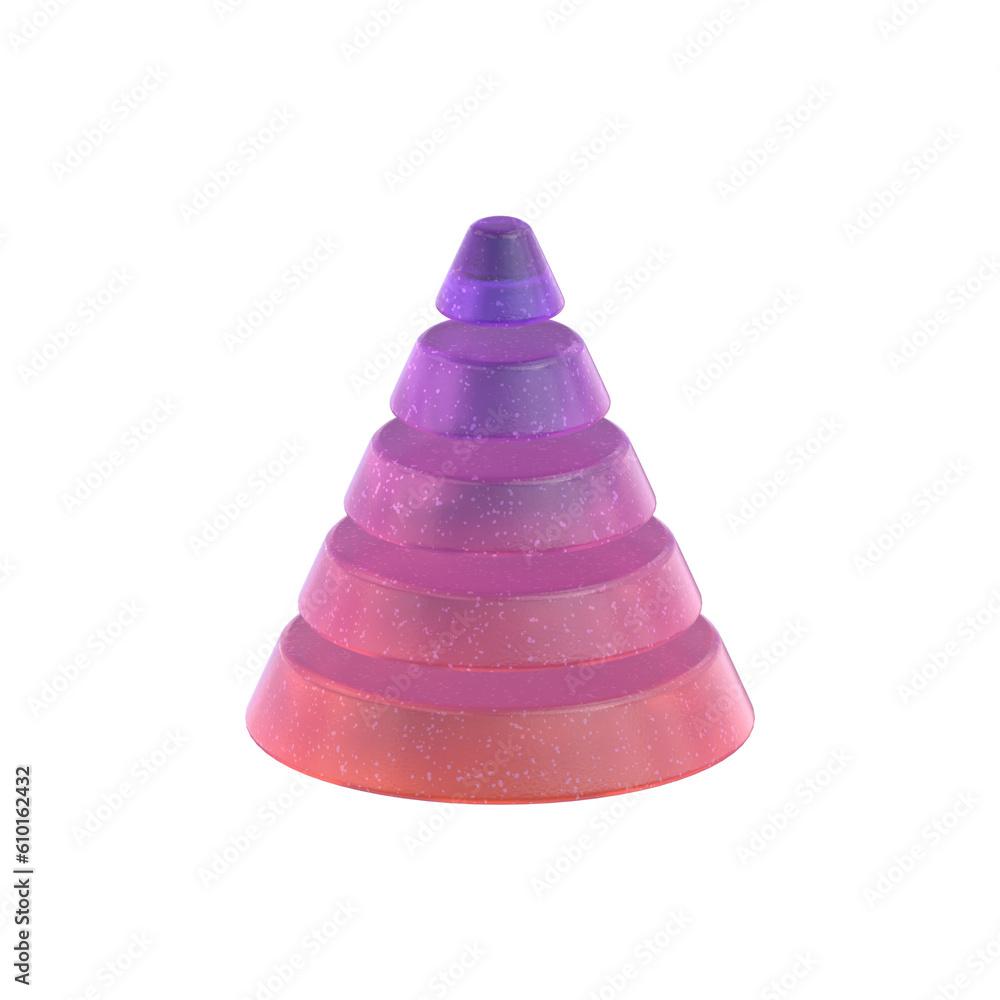 Poster 3d rendering - gradient glass abstract geometric object