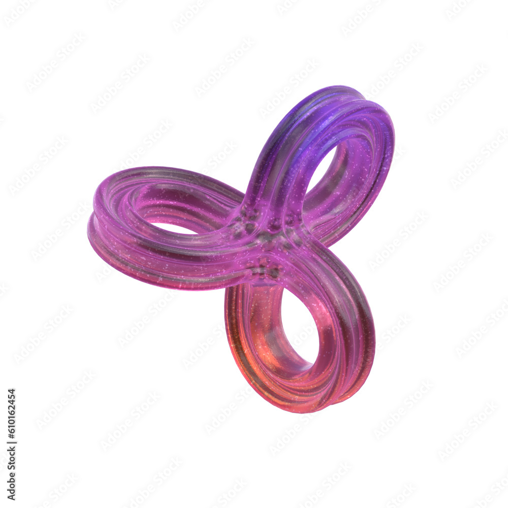 Poster 3d rendering - gradient glass abstract geometric object