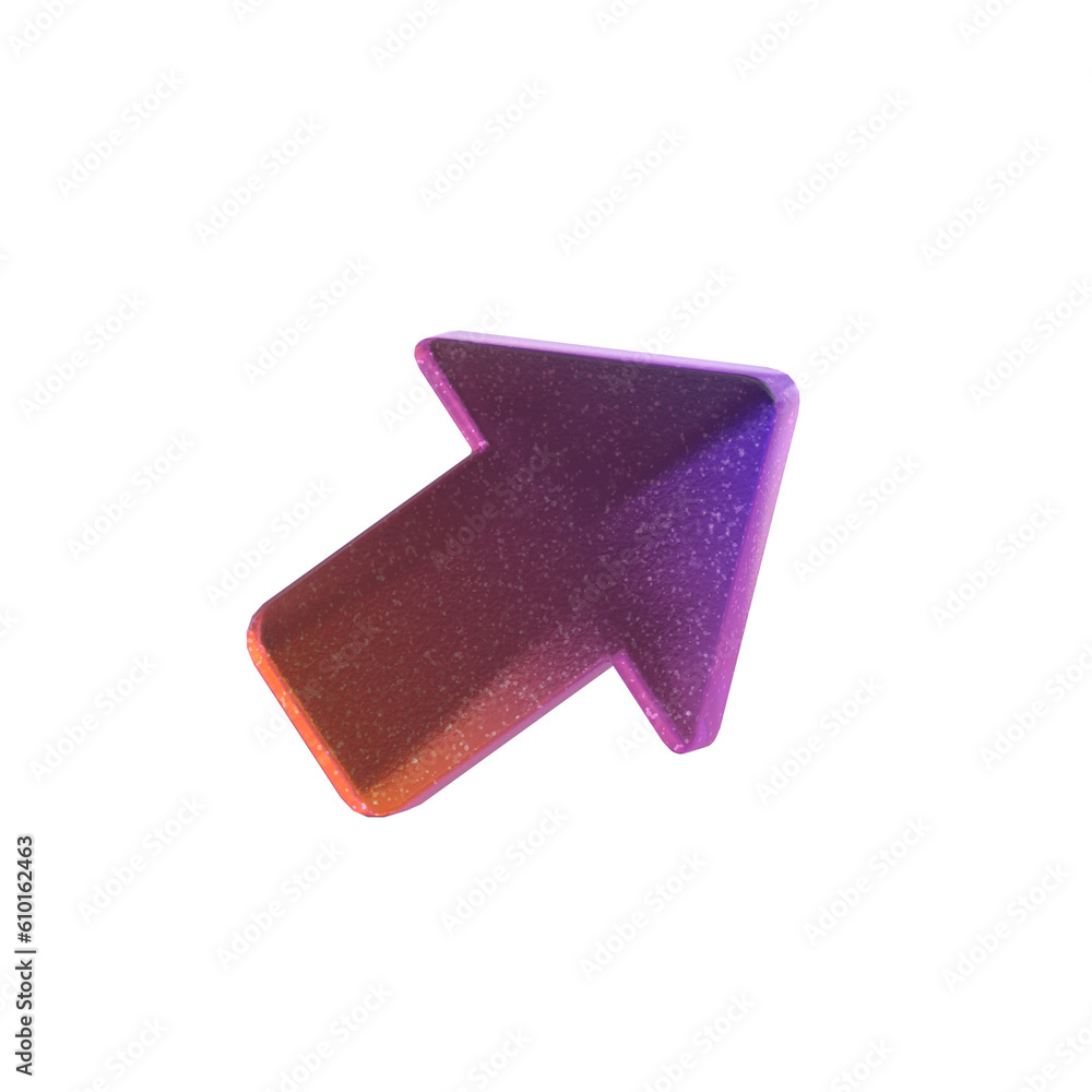 Poster 3d rendering - gradient glass abstract geometric object