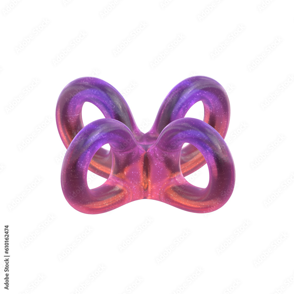 Poster 3d rendering - gradient glass abstract geometric object