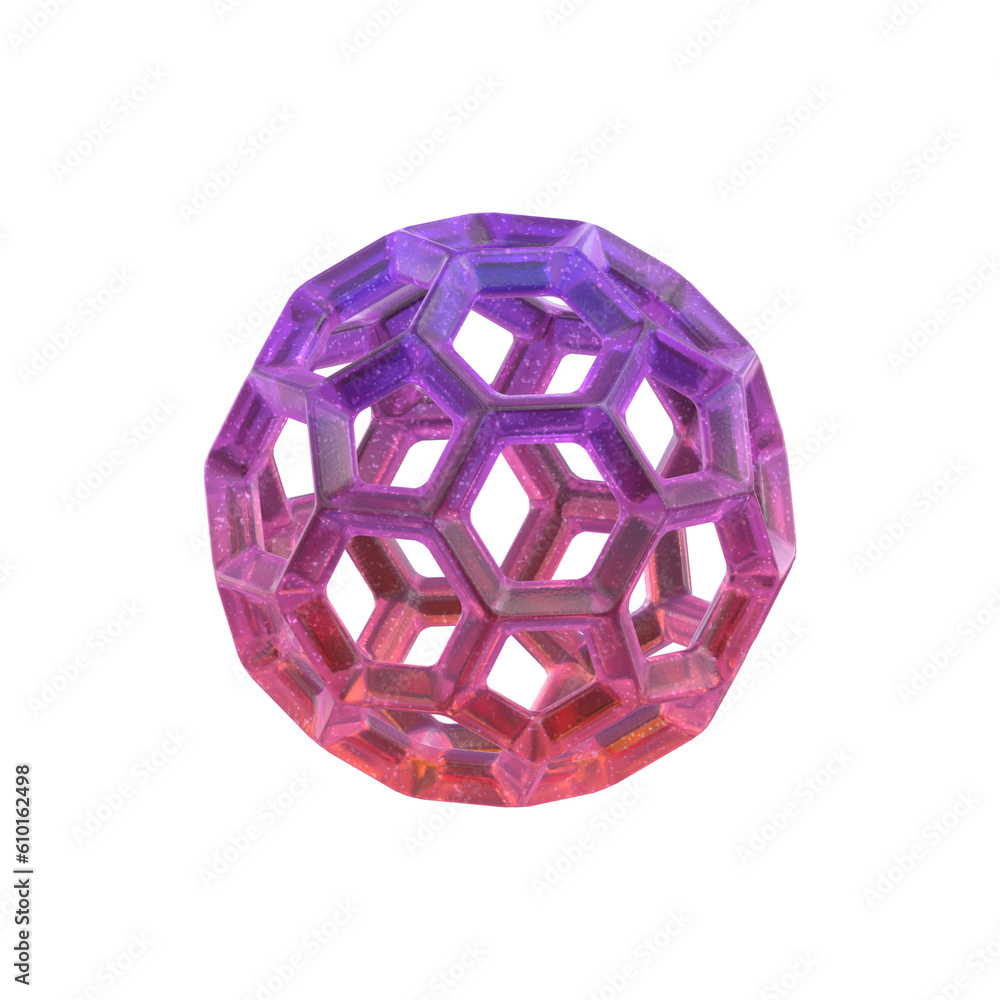 Aufkleber 3d rendering - gradient glass abstract geometric object