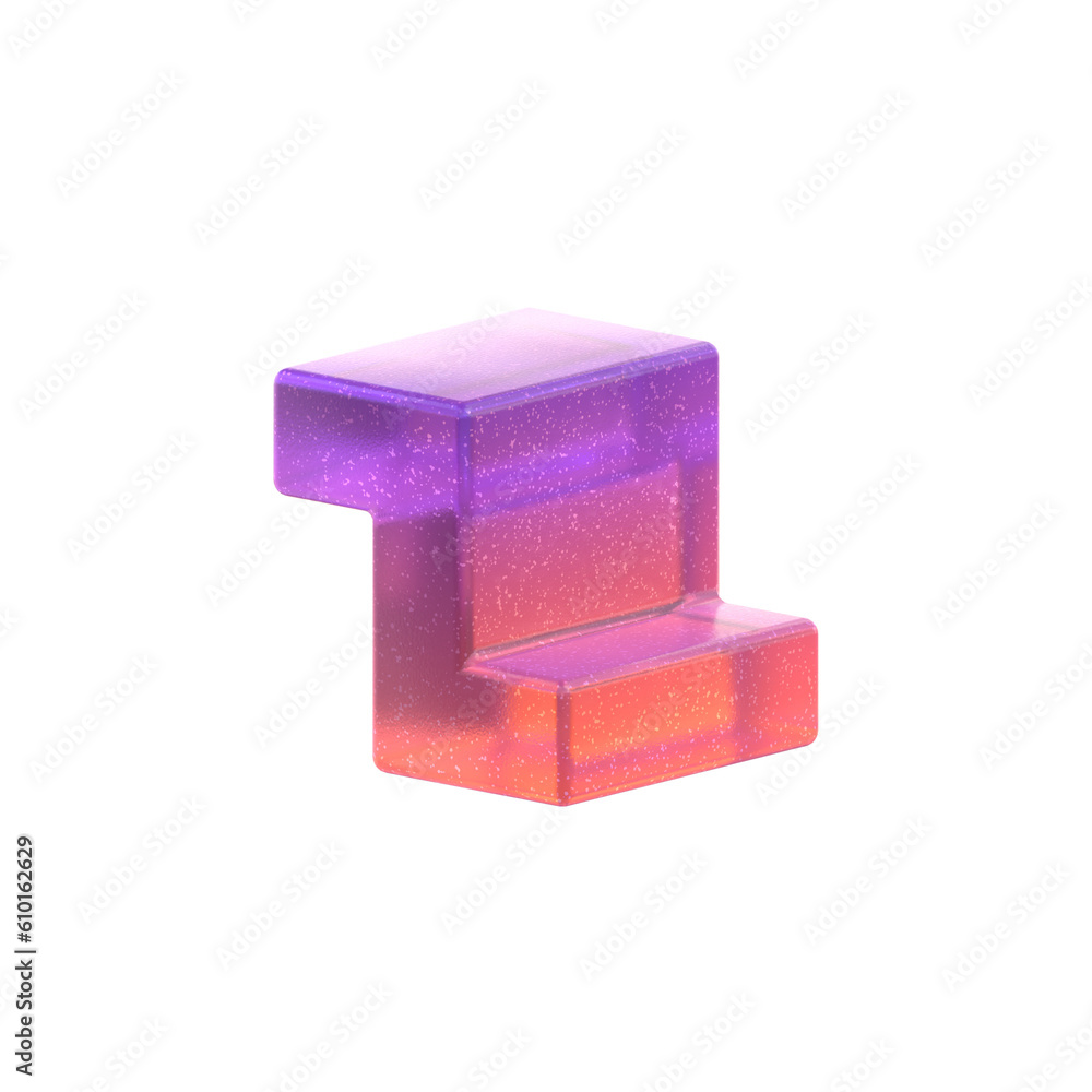 Aufkleber 3d rendering - gradient glass abstract geometric object