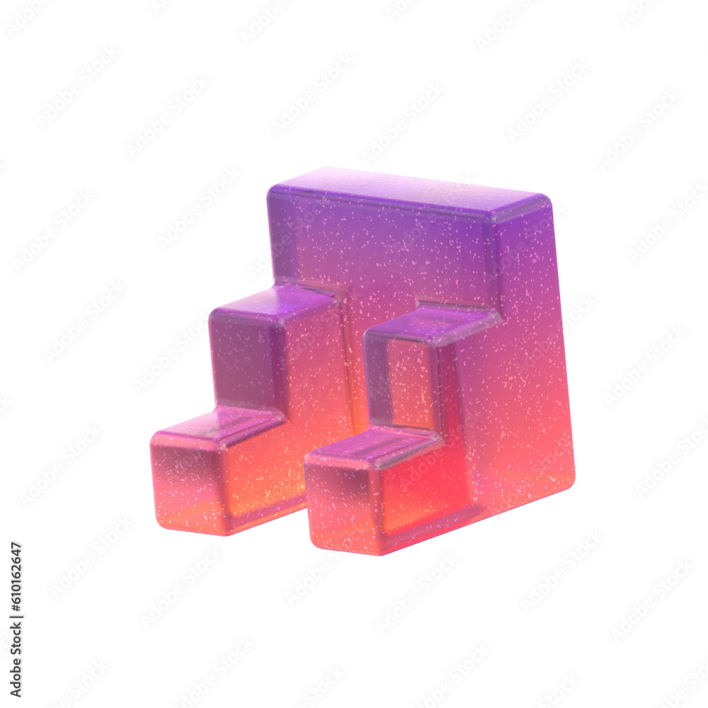Aufkleber 3d rendering - gradient glass abstract geometric object