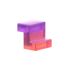 3d Rendering - Gradient Glass Abstract Geometric Object