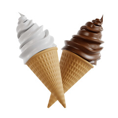3D illustration of an icon featuring a delightful ice cream cone