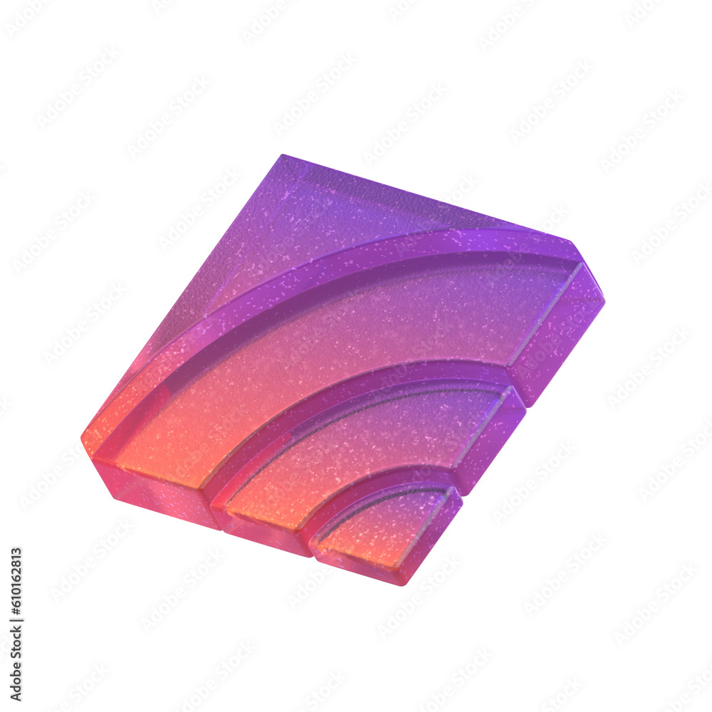 Aufkleber 3d rendering - gradient glass abstract geometric object