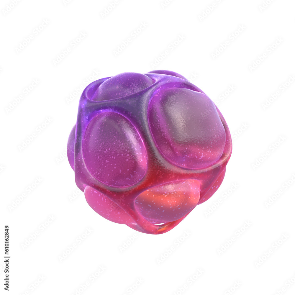 Poster 3d rendering - gradient glass abstract geometric object