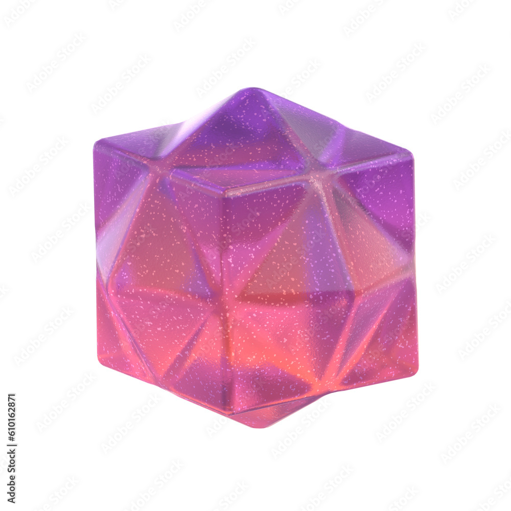 Aufkleber 3d rendering - gradient glass abstract geometric object