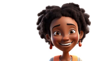 Black Female Counsellor White Backdrop Isolated Extremely Gorgeous With Copyspace Generative AI