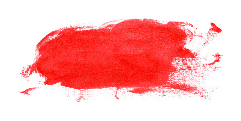 Shiny red brush watercolor painting isolated on transparent background. watercolor png
