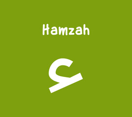 Hamzah - Flashcards of basic Arabic letters or hijaiyah letters alphabet for children
