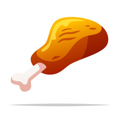 Roasted duck leg vector isolated illustration