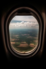 A beautiful view from airplane window, Generative AI