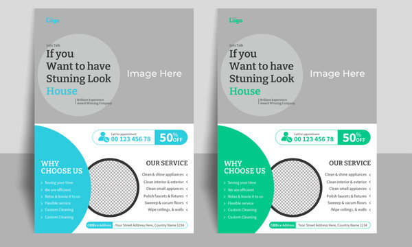Creative cleaning service company flyer template