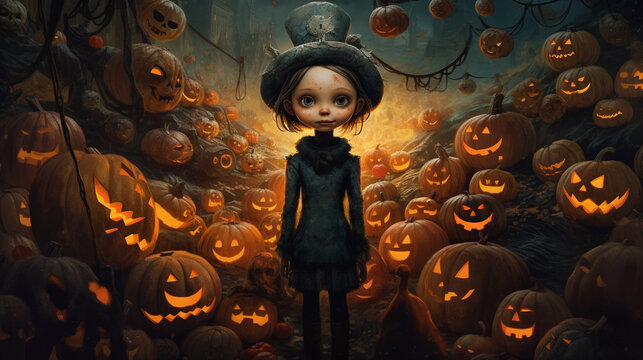 Halloween holiday themed images with lots of creepy pumpkins!  Generative AI.Halloween holiday themed images with lots of creepy pumpkins!  Generative AI.Halloween holiday themed images with lots of c