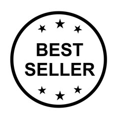 Best seller label icon vector for graphic design, logo, website, social media, mobile app, UI illustration
