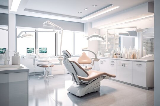 A modern dental clinic. Generative AI.