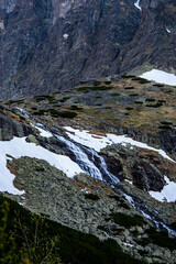 Fototapeta na wymiar Velicky Waterfall, Velicka Valley, Spring landscape of the Tatra Mountains, Slovakia