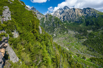 Fototapeta na wymiar The Mount Lomnica. Spring landscape of the Tatra Mountains, Slovakia