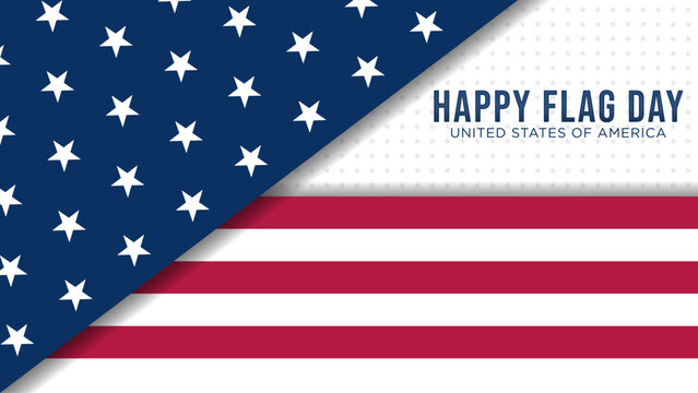 Happy Flag Day in the June 14, vector illustration, best for social media post template, greeting card,landscape orientation background