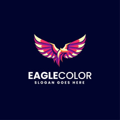 Vector Logo Illustration Eagle Gradient Colorful Style