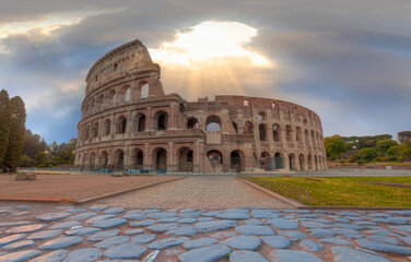 Naklejka na ściany i meble Colosseum in Rome. Colosseum is the most landmark in Rome - Rome , Italy