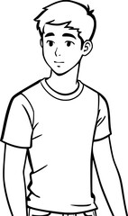 black and white of man cartoon