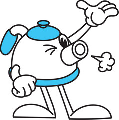 Hand drawn vector illustration of  kitchenware Retro Cartoon Art Style | Logo, Icon, Visual Identity, Asset