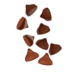 Chocolate chips candy draw and paint no background 