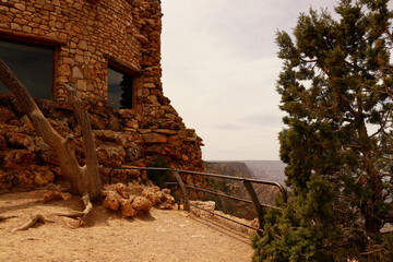 The Desert View Watch Tower is a prominent landmark located on the South Rim of the Grand Canyon in Arizona, United States. It is situated near the eastern entrance of the Grand Canyon National Park