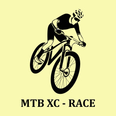 mtb cross country race logo silhouette