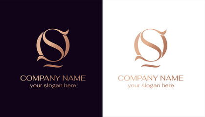 OS logo or SO monogram. OS letter logo template elements. personal monogram. Vector elegant logo. - obrazy, fototapety, plakaty