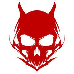 Skull head illustration art mascot logo darkness and horror