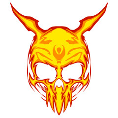 Skull head illustration art mascot logo darkness and horror