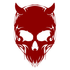 Skull head illustration art mascot logo darkness and horror