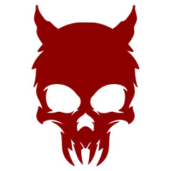 Skull head illustration art mascot logo darkness and horror