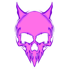 Skull head illustration art mascot logo darkness and horror
