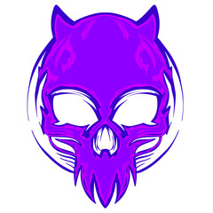 Skull head illustration art mascot logo darkness and horror