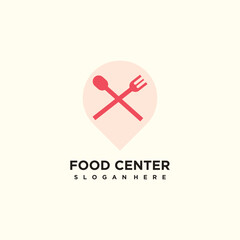 Food center logo design with modern concept