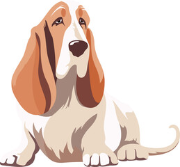 Cute Basset Hound dog puppy cartoon