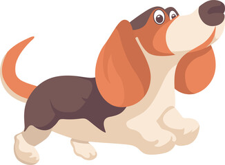 Cute Basset Hound dog puppy cartoon