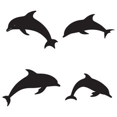 Fototapeta premium A silhouette of a dolphin