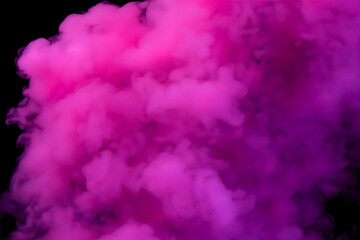 Fototapeta premium AI Generative atmospheric smoke puff cloud design elements on a dark background.